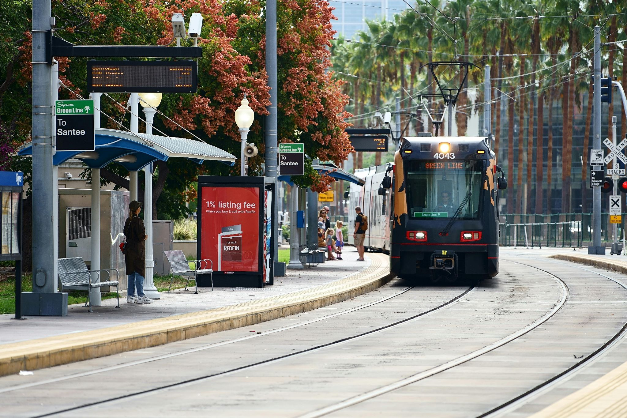San Diego Transit Platform with Commuters