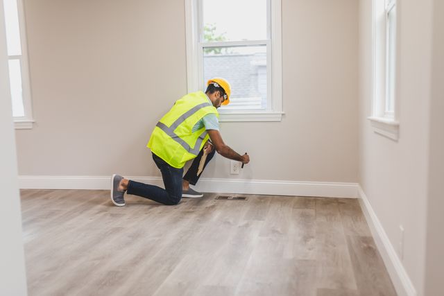 person inspecting an air vent