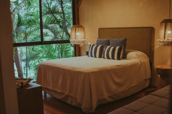 a bed in a bedroom